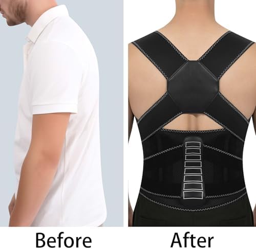 Posture Corrector for Women and Men Back Brace Lower Comfortable Back Support Straightener Pain Relief Slouching Kyphosis Lnvisible Under Upper Hunchbac Hump Scoliosis Adjustable Uprigh Black Small - Image 4