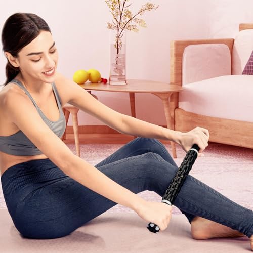 YANSYI Professional 9-Roller Deep Tissue Massage Stick - Portable Muscle Recovery Roller for Athletes, Relieves Post-Workout Soreness & Leg/Back Pain - Portable Physio Tool (White) - Image 7