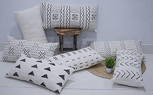Trade Star Decorative Lumbar 14x36 Mudcloth Throw Pillow Cover 100% Cotton Bedding Pillow Cover Pillow Case Handmade Beautiful Farmhouse Geometric Cushion Case for Living Room (Ivory NOVA) - Image 6