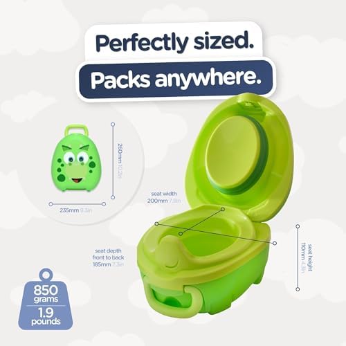 My Carry Potty - Dinosaur Travel Potty, Award-Winning Portable Toddler Toilet Seat for Kids to Take Everywhere - Image 3