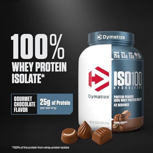 Dymatize ISO100 Protein Powder, 100% Whey Isolate, Gourmet Chocolate - Image 2