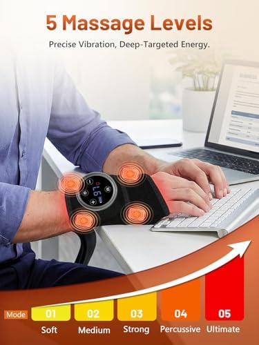 Red Light Therapy Hand Wrist 108 LEDs with Heat & Massage, Magnetic Touch - Image 5