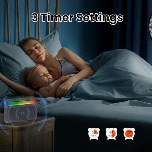 White Noise Sound Machine, Portable Sound Machine with 70 Soothing Sounds,Baby Night Light with Memory Function for Heavy Sleepers Kids Adult Home Office - Image 5