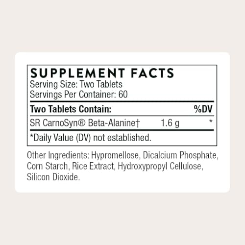 THORNE Beta Alanine-SR, Sustained Release Beta-Alanine, 120 Tablets - Image 2