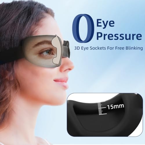 Sleep Mask for Sleeping, Zero Pressure 3D Blackout Eye Mask - Image 3