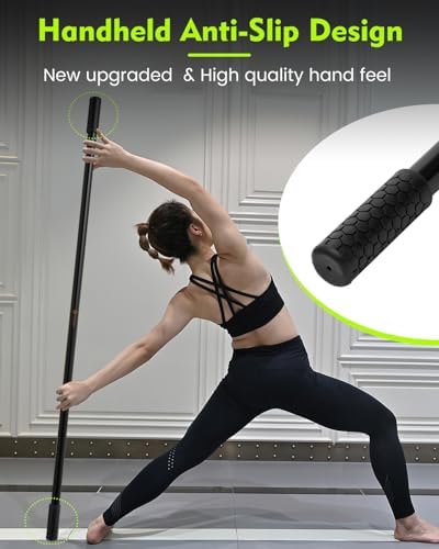 P Polerden Yoga Stick, 5ft Exercise Stick for Mobility, Stretching Stick with Non-Slip Ends, Exercise Dowel for Pilates, Balance Pole and Stretch Bar for Stretching Equipment - Image 4