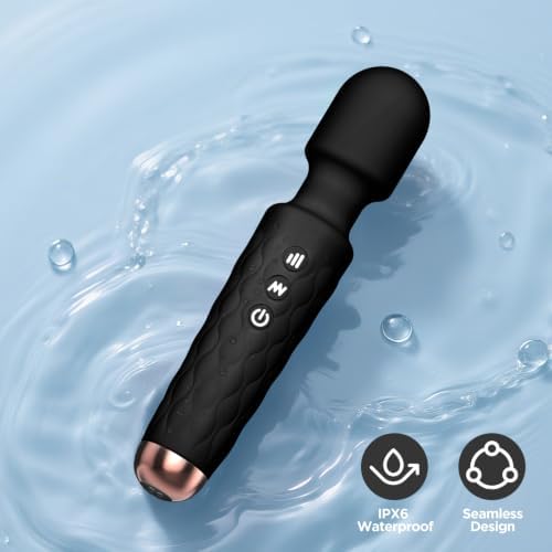 Personal Massager - 4H Max Runtime & Ultra-Quiet - Waterproof - 20 Modes 8 Speeds for Deep Tissue Back Massage, Post-Workout Recovery and Neck Muscle Relaxation(Black) - Image 4