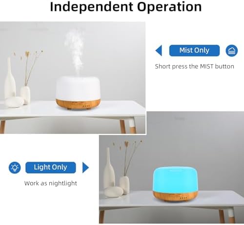 SPLITSKY 300ml Essential Oil Diffuser with Remote and 7-Color LED Light - Image 2
