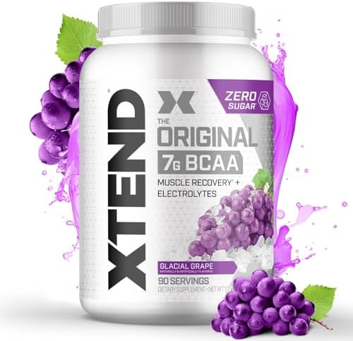 Xtend Original BCAA Powder with Zero Sugar, Glacial Grape, 90 Servings by Xtend