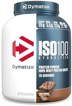 Dymatize ISO100 Protein Powder, 100% Whey Isolate, Fudge Brownie by DymatizeNutrition