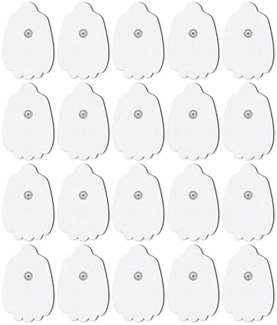 20-Pack TENS Unit Replacement Pads, Long-Lasting Snap Electrodes for 50 Times of Use per Pad, Latex-Free TENS Pads Set Compatible with TENS EMS Devices Using 3.5mm Button Lead Wires by AVCOO