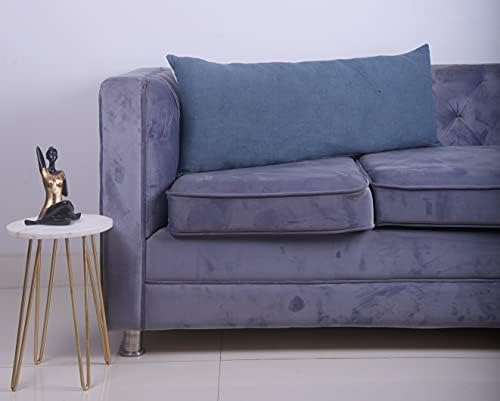Trade Star Cotton Mudcloth Lumbar Cushion Cover Handloomed Pillow Case Decorative Spring Breathable Cushion Case Body Hug Pillow Cover Modern (Dark Grey Solid 14X36 INCHES) - Image 2