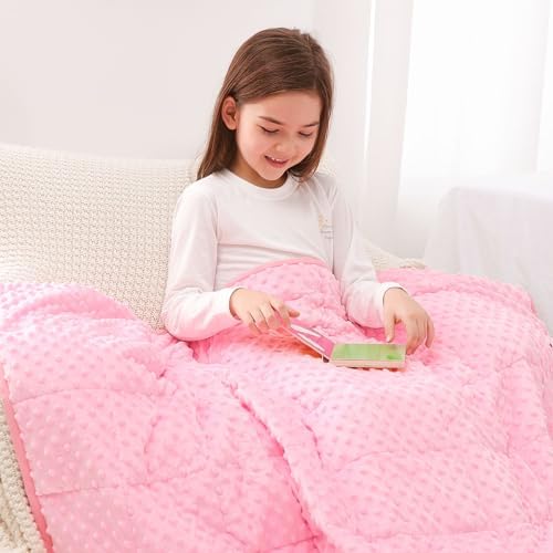 Kivik 7lbs Weighted Blanket, Cooling Soft Minky Dot Heavy Blankets, 41"x60" by Kivik