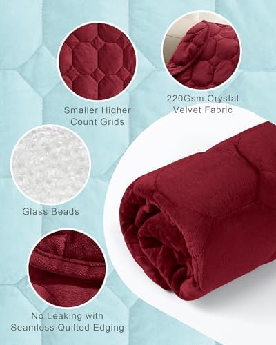 Cottonblue Small Weighted Lap Blanket Pad for Adults 7 lbs 24"x29", Red - Image 4