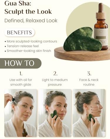 Rena Chris Gua Sha and Face Roller Set: Face Skin Care Tools with Facial Cleansing Brush, 2 Silicone Scrubber Pads & Face Sponge, Travel Bag, Self Care Gift - Image 7