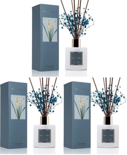 COCORRÍNA Reed Diffuser - Cashmere Vanilla 6.7 fl oz Reed Diffuser for Bedroom Bathroom Home Décor (Pack of 3) by COCORR%C3%8DNA