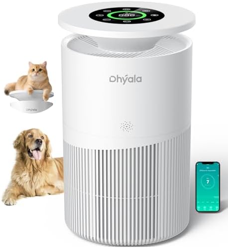 Air Purifier for Home Large Room up to 3620Ft², H13 True HEPA Air Purifiers for Home Pet Hair Dander Odor Pollen, Air Cleaner with Smart WiFi, 360° Air Intake, Auto Mode, Pet Lock, 22dB Quiet by DHYALA