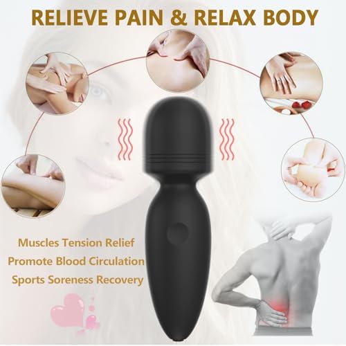 Portable Mini Back Massager Waterproof Rechargeable Body Small Massager Fatigue Relieving Muscle Massager (Black) - Image 4