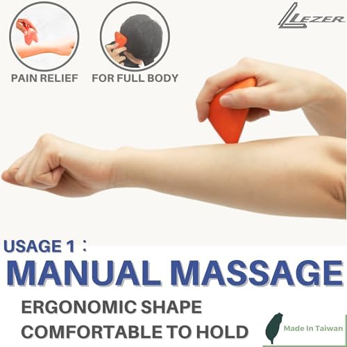 LEZER Trigger Massage Point, Manual Massage Ball, Hip Hook, Muscle Knot Release Tool, Deep Tissue Relief, Hip Flexor Iliacus Back Psoas Hand Foot Myofascial, Physical Therapy, 2.9 inｘ2.1 in（Orange） - Image 3