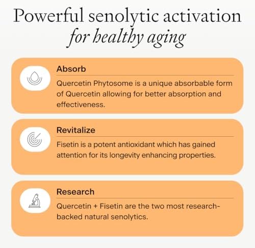 OMRE Quercetin and Fisetin Supplements - Third-Party Tested Senolytic Supplements for Aging Support - 500mg Quercetin Phytosome and 100mg Fisetin - Highly Bioavailable Forms - Image 5