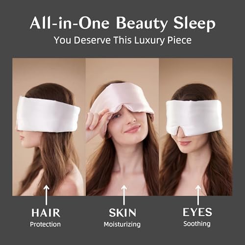 Silk Sleep Mask for Women and Men, Side Sleeper, 22 Momme Pure Mulberry Silk Total Blackout 100% Mulberry Eye Mask with Adjustable Headband Full Size, Eye Masks for Sleeping and Travel - Image 4