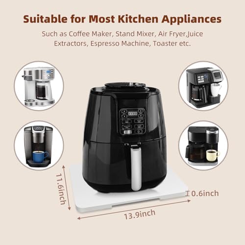 360°Rolling Tray Bamboo Kitchen Appliance Slider for Coffee Maker Pot - Image 2