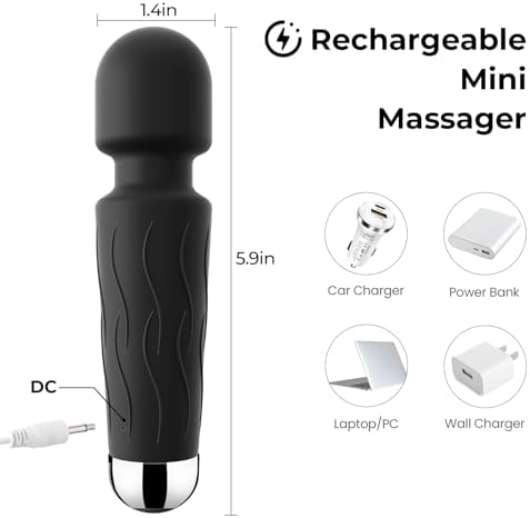 Kverg Handheld Personal Cordless Small Massager with APP–Waterproof, USB Rechargeable, 20 Vibration Patterns, 8 Speeds,Rose Black - Image 2