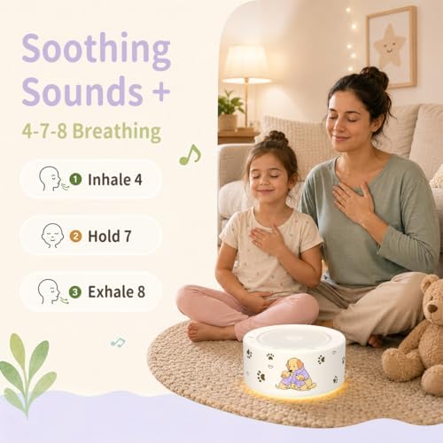 Kipcush White Noise Machine for Baby & Adults, Sleep Sound Machine with 30 Soothing Sounds, 8-Color Night Light, Memory Function, White Noise for Sleeping, Nursery, Office, Travel, Relaxation - Image 4