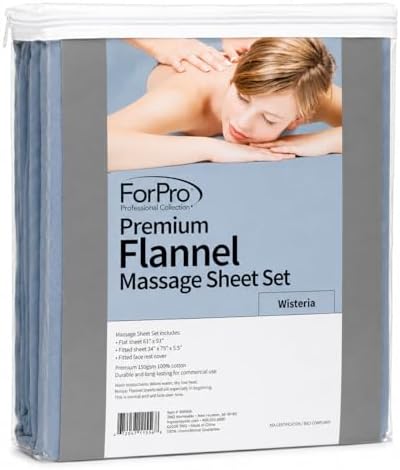 ForPro Premium Flannel 3-Piece Massage Sheet Set, Wisteria - Image 2