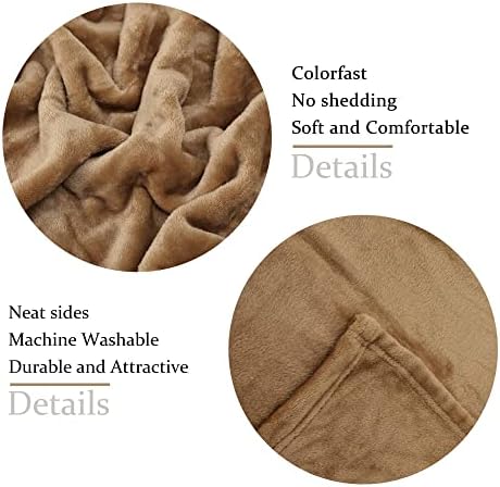 NANPIPER Fleece Blankets Super Soft Flannel Fuzzy Blanket for Bed Couch Luxury Cozy Plush Microfiber Blanket-Twin Size Coffee Brown - Image 2