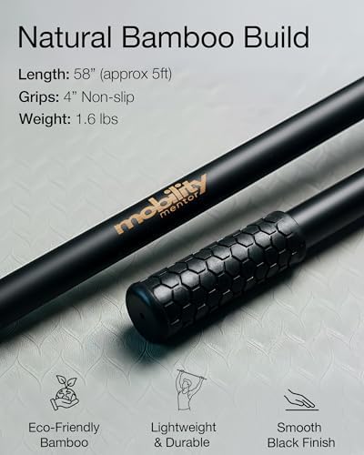 5ft Yoga Stick, Bamboo Stretching Stick for Mobility, Flexibility & Balance - Image 4