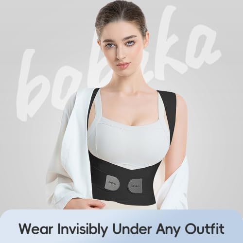 babaka Posture Corrector for Women and Men, Invisible Lightweight Adjustable Back Brace for Upper and Lower Back Pain Relief, Hunchback, Hump, Scoliosis, Thoracic, Spine Corrector Under Clothes (Black, Small, Waist: 25''-30'') - Image 2