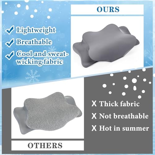 Hahafelt Cooling Cervical Pillowcase Cover with Envelope Closure (Only Pillow Case) Ergonomic Neck Pillowcase Smooth Soft Cool Pillow Cover for Side Back Stomach Sleepers(Dark Gray,Queen Size) - Image 3