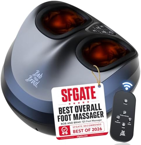 BOB AND BRAD Foot Massager Machine with Heat, FSA Shiatsu Foot Massager for Plantar Fasciitis & Neuropathy with Kneading & Compression HSA Eligible, Cordless Remote Control, Gift for Family, Size 14 by BOBANDBRAD