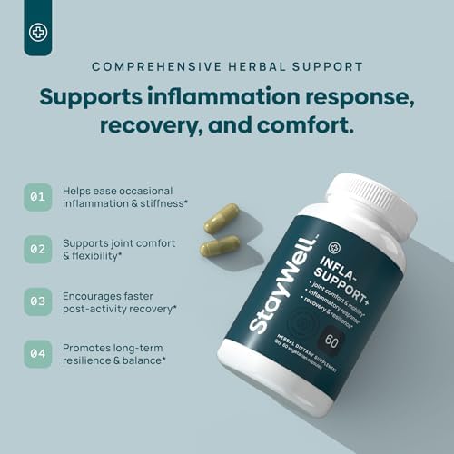 Stay-Well Naturals Infla-Support Plus- 750mg Herbal Supplement Blend with Curcumin and Ashwagadha Extract, Shatavari, Kavach, Fenugreek, Pippali, Guduchi, Shilajit, Goshura and Sunthi 60ct - Image 3