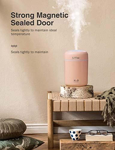 LtYioe Colorful Cool Mini Humidifier, USB Personal Desktop Humidifier for Car, Office Room, Bedroom,etc. Auto Shut-Off, 2 Mist Modes, Super Quiet. (Pink) - Image 3