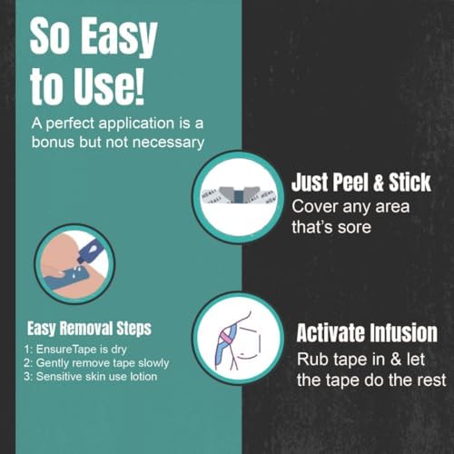 Heali Kinesiology Tape with Magnesium and Menthol, 20 Pcs Precut Strips, K Tape Roll, Knees, Physical Therapy Sports Tape for Muscles and Joints, Water Resistant, Blue Inspo - Image 5