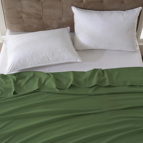 ZPECC Full Flat Sheet Only 1 Pack, Durable Olive Green Top Bed Sheets Hypoallergenic Soft Brushed Microfiber Color-Coded Label, 81"x96" - Image 7