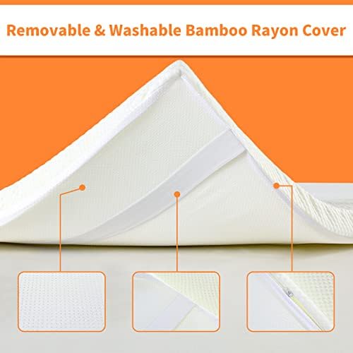 HOMBYS Memory Foam Bed Mattress Topper with Removable Cover, Massage Table Mattress Topper with Elastic Bands, Non-Slip Lash Bed Cushion Only, 73"x29"x3" - Image 5