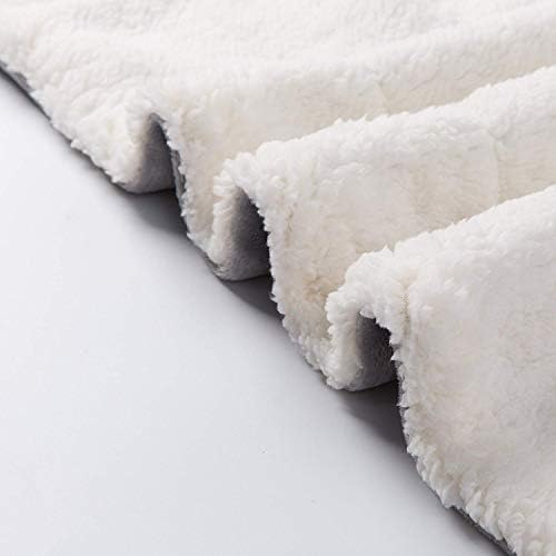 NANPIPER Sherpa Blanket Warm Blankets for Winter Super Soft Fuzzy Flannel Fleece/Wool Like Reversible Velvet Plush Couch Blanket Lightweight(Light Grey Throw Size 50"x60") - Image 3
