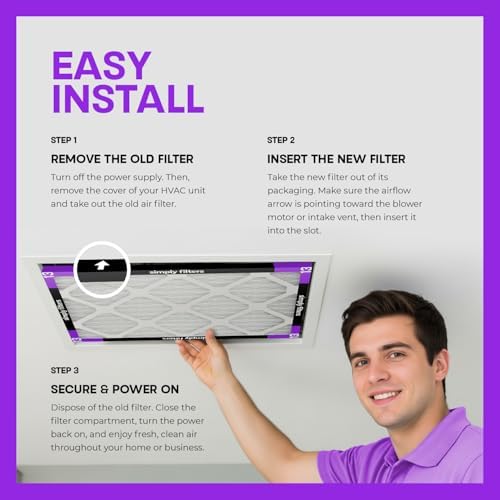 Simply 20x22x1 Air Filter, Merv 13, 6 Pack, Furnace Air Filter for HVAC (Actual Size: 19.75"x21.75"x0.75") DUST, Pet & Allergy Control - Image 7