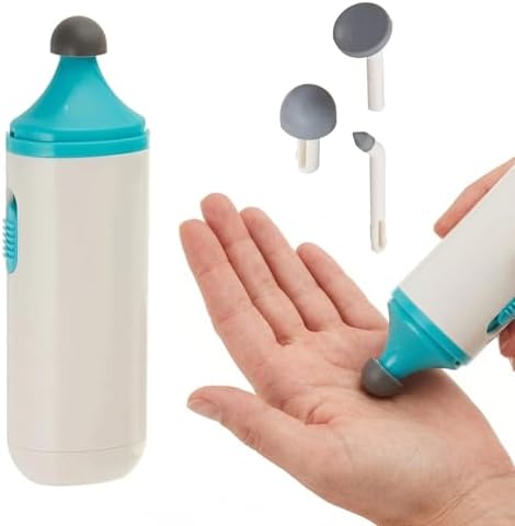 Rolyan Mini Scar Massager, Handheld Portable Vibration Massager with Interchangeable Heads, Quiet, Battery Operated for Targeted Hand & Skin Care, Reduces Appearance and Sensitivity of Scars by Rolyan