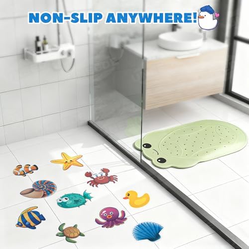 UNEEDE Kids Bathtub Mat Non Slip with 24PCS Bathtub Stickers for Toddlers - Image 6
