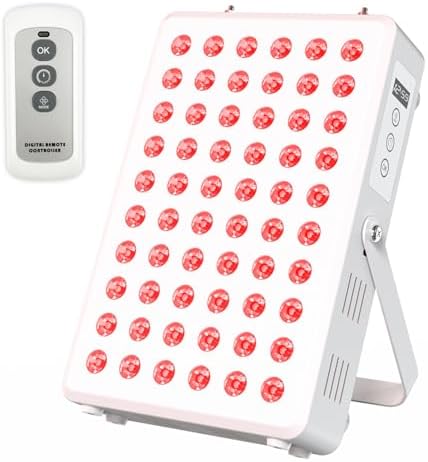 Red Light Panel for Body and Face, 660nm Red 850nm and Near Infrared, Remotcontrol 60 LEDs Red Light Therapy Panel, Used to Promote Sleep, Improve The Body, Relieve Muscle Fatigue by SCESFU