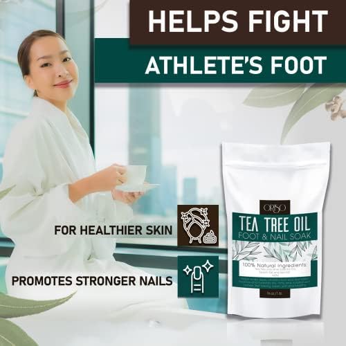 Tea Tree Oil Foot Soak - Pedicure Supplies with Epsom Salts and Lavender - Athletes Foot Treatment for Cracked and Dry Feet - Stubborn Foot Odor - Softens Calluses - 16 Oz - Image 4
