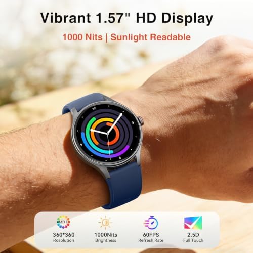 Smart Watch for Men Women, 105+ Sports Modes Fitness Tracker (Blue) - Image 2