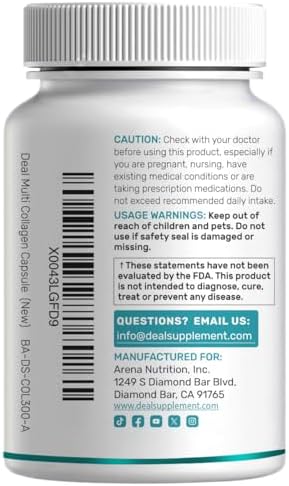 Multi Collagen Pills for Women & Men with Vitamin C, E & Biotin, 300 Capsules – Type I, II, III, V, X Hydrolyzed Collagen Peptides – 11 in 1 Formula with Saw Palmetto, Bamboo Silica, & Hyaluronic Acid - Image 7