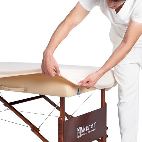 Master Massage Cotton Flannel Sheets Set (3 Piece Set) Massage Table Cover Set, Beauty Salon SPA Bed Replacement Cover, Includes Table Cover, Face Cushion Cover, Table Sheet, Pure White - Image 6