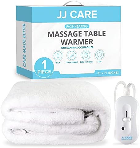 JJ CARE Massage Table Warmer 31"x71", Manual 3 Heat Control Fleece Pad, Heated Massage Table, 12 FT Cord, Overheat Protection by JJCARE