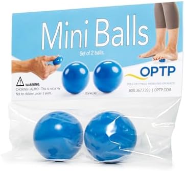 OPTP Mini Balls – Vinyl Air-Filled Self-Massage Ball Set of 2, Blue, 1.5" by OPTP